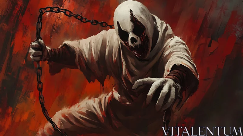 Hooded skeletal wraith lunging forward with rusted chain.