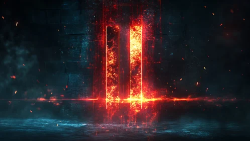 Molten Gateway Erupts Through the Neon Veil