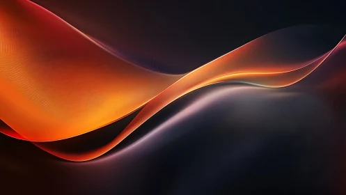 Luminescent orange waves glide across a dark horizon.