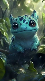 Rain-soaked amphibian portrait uses cinematic depth-of-field lighting