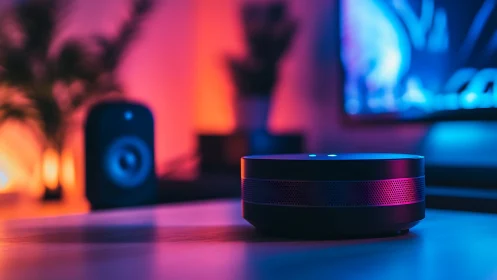 Smart Speaker System in Neon Ambient Environment.
