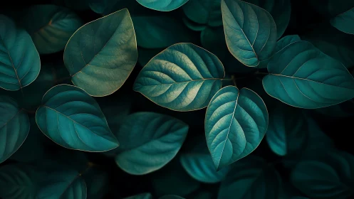 Gently lit teal leaves invite a calm, reflective moment