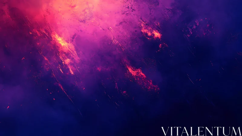 Fiery Explosion Erupts Through Deep Blue Gradient