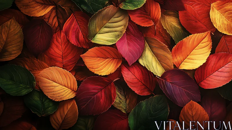 Chromatic macro study of autumnal leaf surface topology.