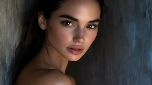 Soft light, steady gaze in an intimate portrait moment.