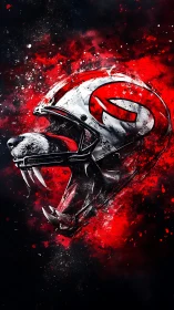 Ferocious football helmet merges with roaring panther head