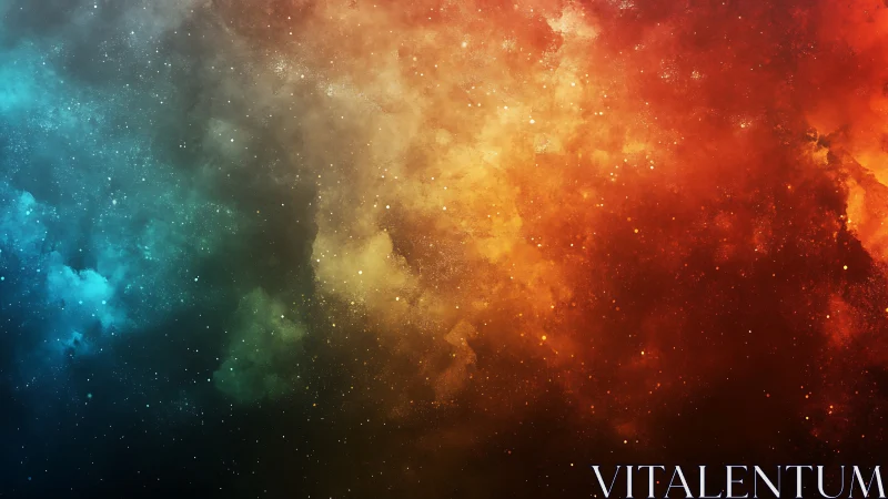 Cosmic color clouds drifting through a starry quiet sky.