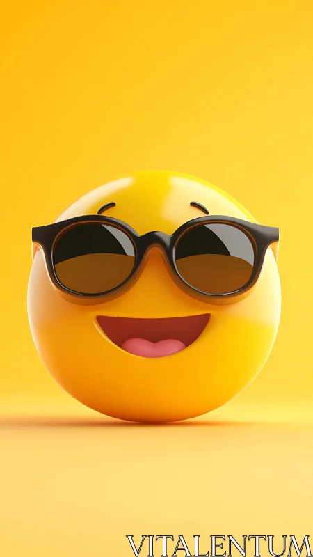 Sunnyside Smirk: Sunglass Emoji Beaming in Citrus Glow.