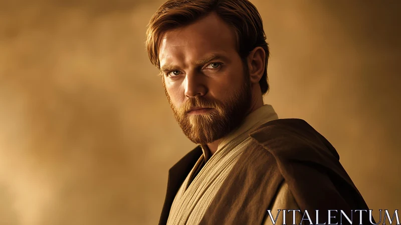 Stoic space wanderer studies distant storms in silence