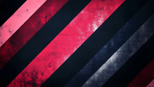 Bold diagonal stripes with textured neon and midnight tones.