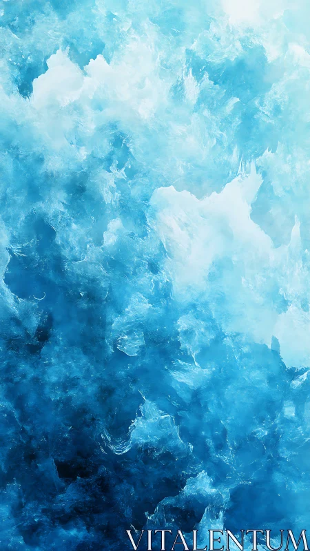 Cryogenic aqua texture with layered translucent ice fields