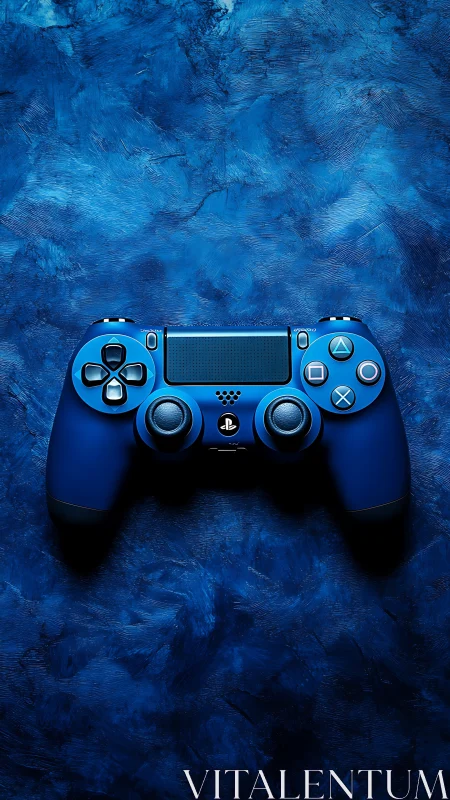 Blue PlayStation 4 Wireless Controller on Textured Background