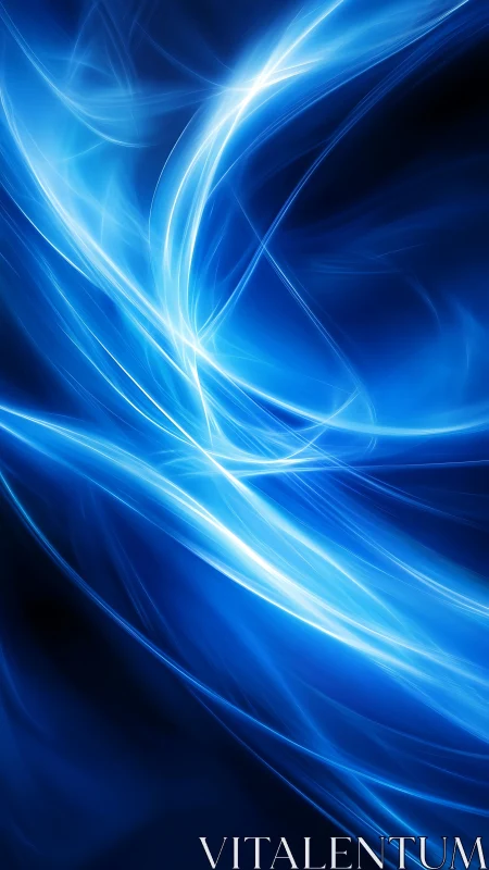 Electric blue light trails over deep abstract gradient.