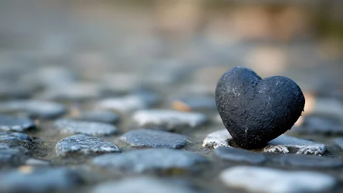 Heart of Stone: Love's Dark Echo Among Weathered Pebbles.
