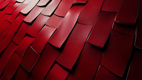 Close-up of Modern Red Roof Tiles with Abstract Artistic Texture.
