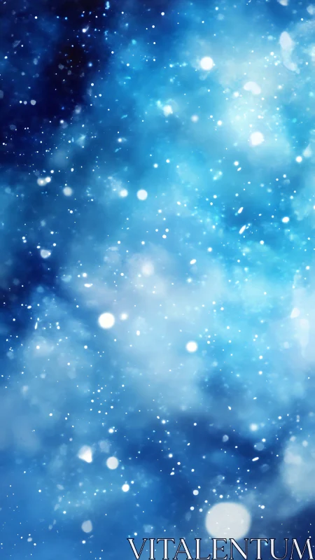 Blue nebular bokeh field with soft luminous particulate scatter