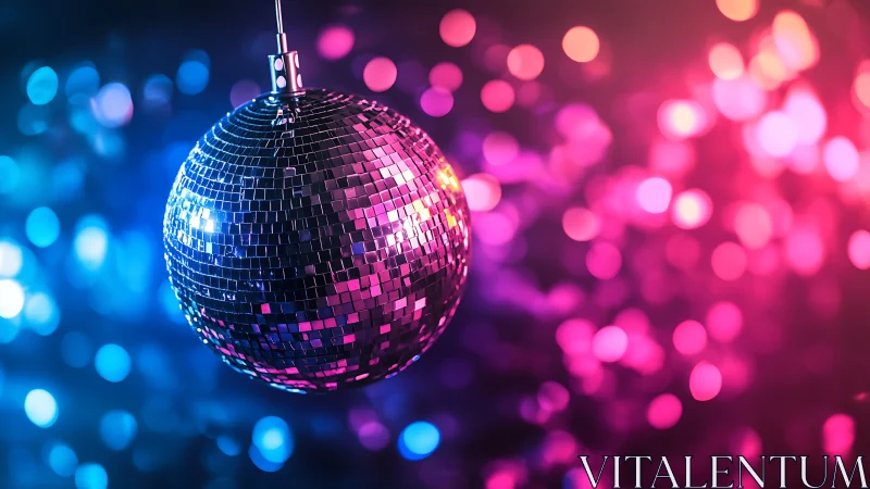 Neon disco sphere dancing through electric bokeh midnight glow.
