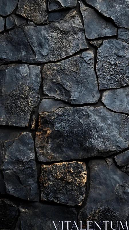 Dark irregular stone wall surface with coarse texture pattern.