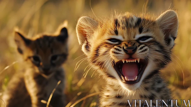Young Wildcats: Playful Spirit in the Savanna.