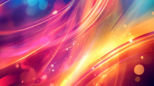 Curved multicolor light streaks cross diagonally over gradient field