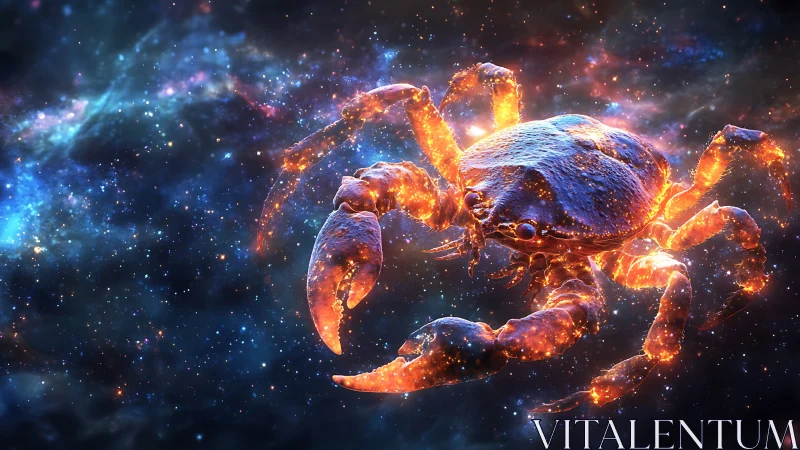 Nebula-Clad Star Crab Sailing Through Cosmic Tides.