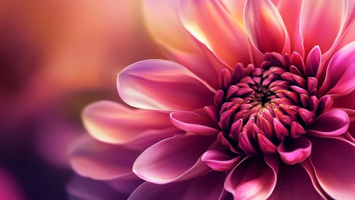 Magenta Dahlia Petals with Luminous Gold Gradient Bloom.