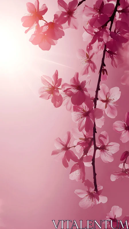 Soft Blossoms Dancing in Pink Light.
