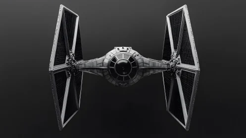 Futuristic Starfighter in Minimalist Black and White Digital Art.
