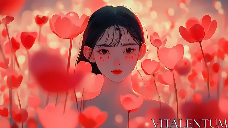 Love's Luminescent Garden: A Heart Bloom Symphony.