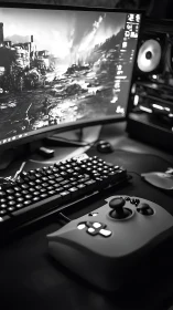 Curved realms glow while quiet controls await the next quest