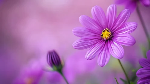 Magenta Cosmos Daisy in Twilight Reverie.