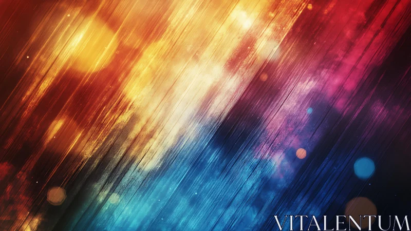 Vivid abstract streaks with glowing bokeh in warm and cool tones.
