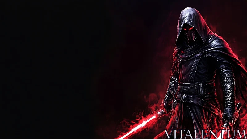 Crimson warlock of the void wields twin blazing blades.