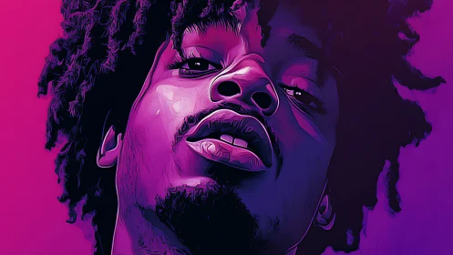 Bold neon portrait leans in close with confident street style