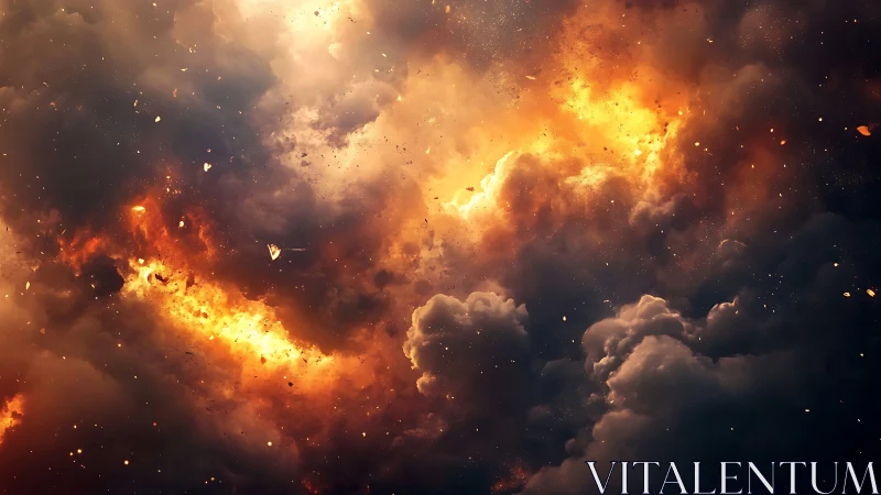 Explosive Flames Dance Through Dramatic Cloud Formations
