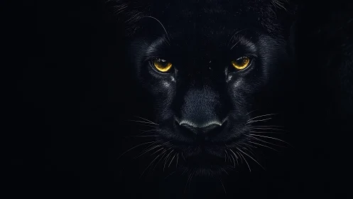 Captivating Black Panther with Piercing Golden Eyes