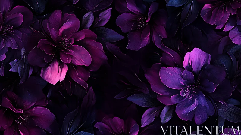 Velvet Blooms Dancing in Twilight Shadows.