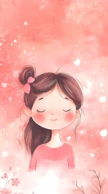 Serene adolescent figure with closed expression in soft chromatic environment.