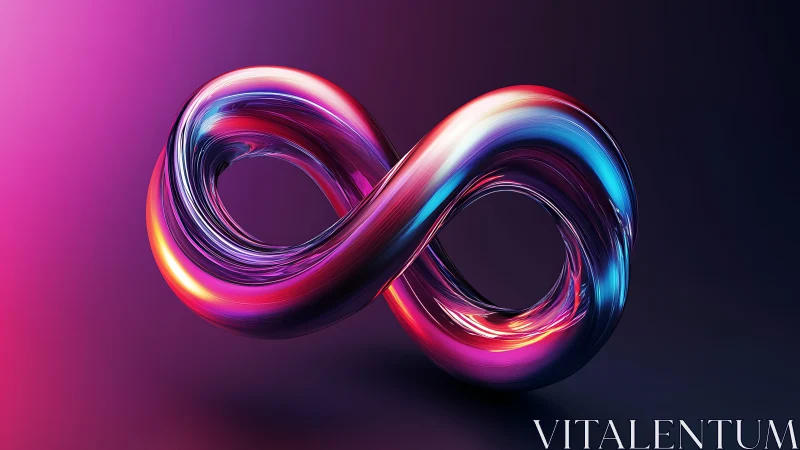 Chromatic infinity loop rendered as luminous 3D torus form
