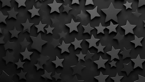 Black 3D stars form dense repeating pattern on dark background