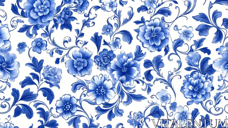 Blue Delftware Floral Pattern
