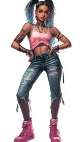 Street-strong daydreamer plants neon boots in cool defiance