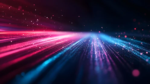 Abstract neon light streaks in futuristic digital style background.