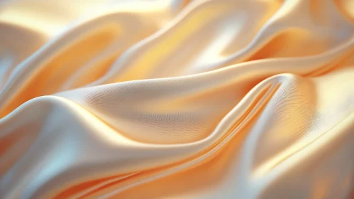 Specular peach satin folds under diffuse directional light.