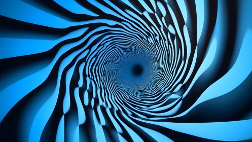 Abstract blue vortex pattern with swirling striped design.