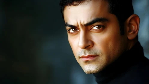 Male subject close-up portrait with neutral background.