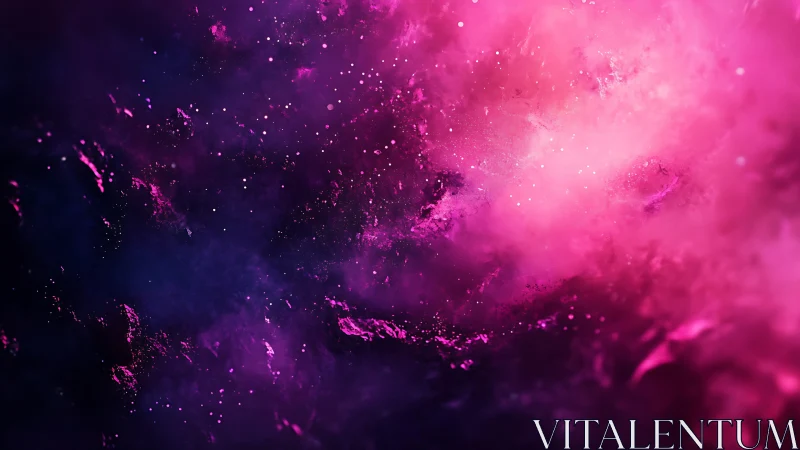 Cosmic magenta nebula cloudscape with radiant starfield.
