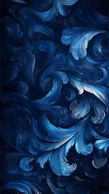 Midnight blue swirls drifting like peaceful ocean feathers.
