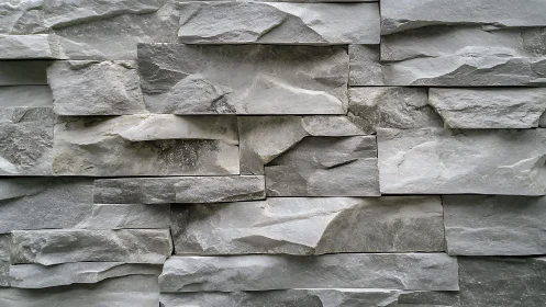 Modern stacked stone wall texture in natural grey shades.