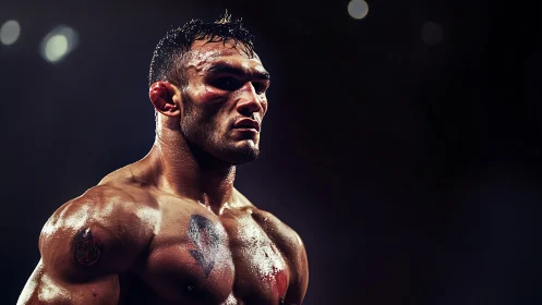 Muscular Athlete Portrait: Studio Lighting and Physical Conditioning.